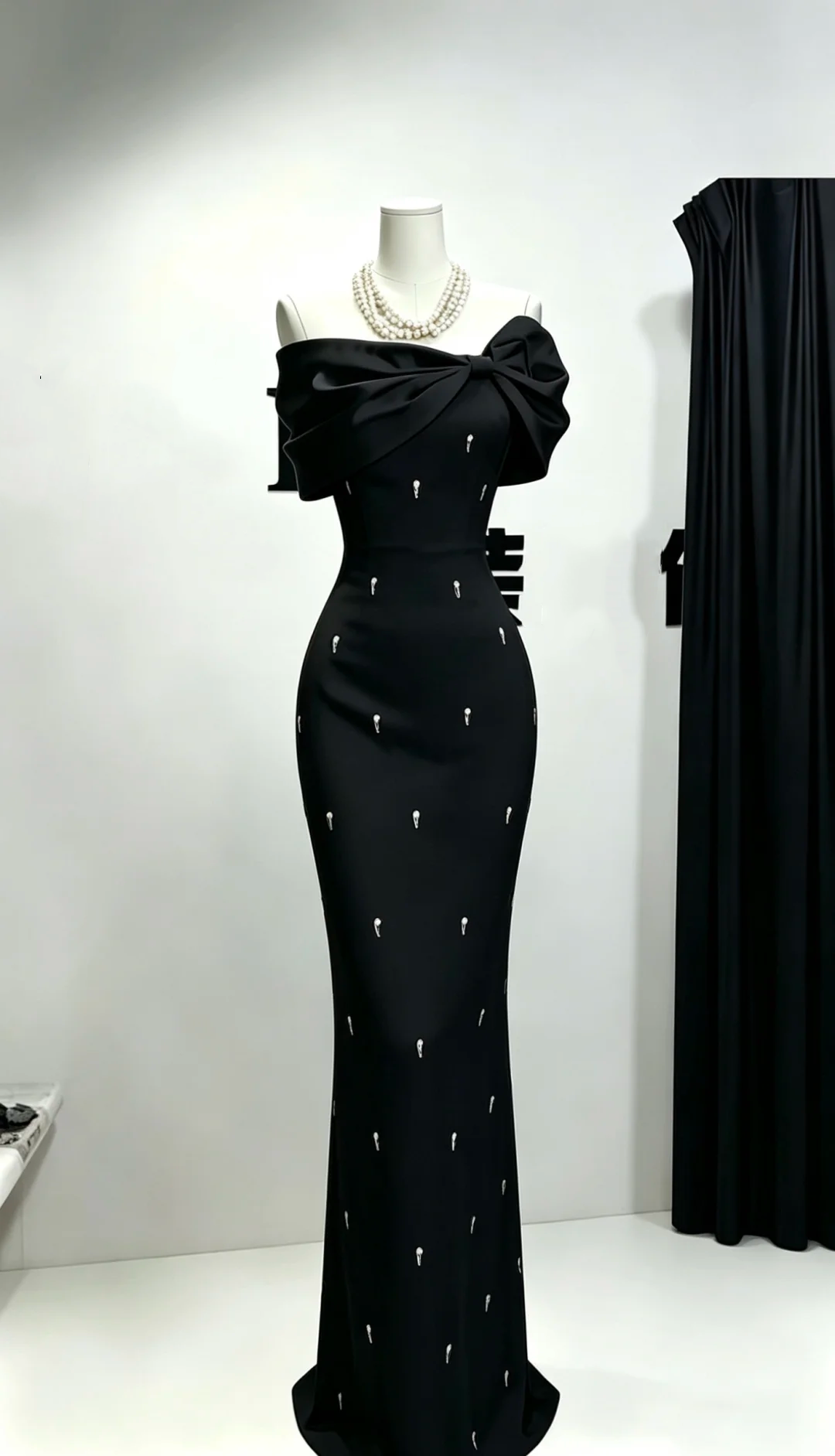 Satin Unique Off-Shoulder Waist-Cinched Fitted Bodycon Sexy Long Evening Dress, Fairy Gown, Romantic Gown gh7482
