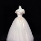 Blush Pink Off-the-Shoulder Cinched Waist Voluminous Princess Skirt Long Romantic Dress, Wedding Gown gh7887