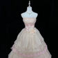 Blush Pink Strapless Embroidered Cinched Waist Girly Voluminous Skirt Long Romantic Dress, Wedding Gown gh7976