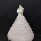 Blush Pink Strapless Lovely Romantic Gown with Cinched Waist & Voluminous Tiered Cake Skirt, Wedding Dress & Bridal Gown gh8197