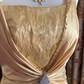 Gold Spaghetti Strap Square Neck Fitted Waist Slim Elegant Prom Dress, Evening Ball Gown gh7287