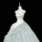 Sage Green Spaghetti Strap Cinched Waist Voluminous Skirt Long Romantic Dress, Wedding Gown gh7888