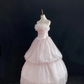 Blush Pink Strapless Romantic Gown With Lace Trims, Cinched Waist & Elegant Cute Voluminous Skirt, Wedding Dress & Bridal Gown gh8157