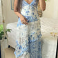 Robe de bal longue bleue élégante en dentelle florale délicate, robe de soirée, robe de bal, robe de soirée, robe de soirée, robe de soirée, gh4109