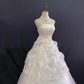 Blush Pink Strapless Romantic Gown with Embroidery & Bow Accents, Voluminous Princess Skirt, Wedding Dress & Bridal Gown gh8243