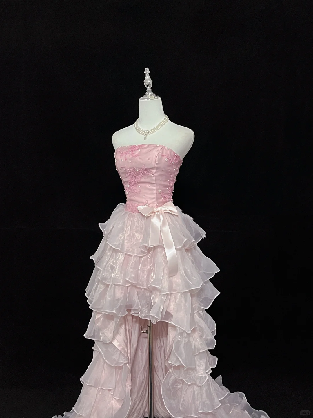 Blush Pink Strapless Sexy Cinched Waist Floor Length Romantic Dress, Wedding Gown gh7938