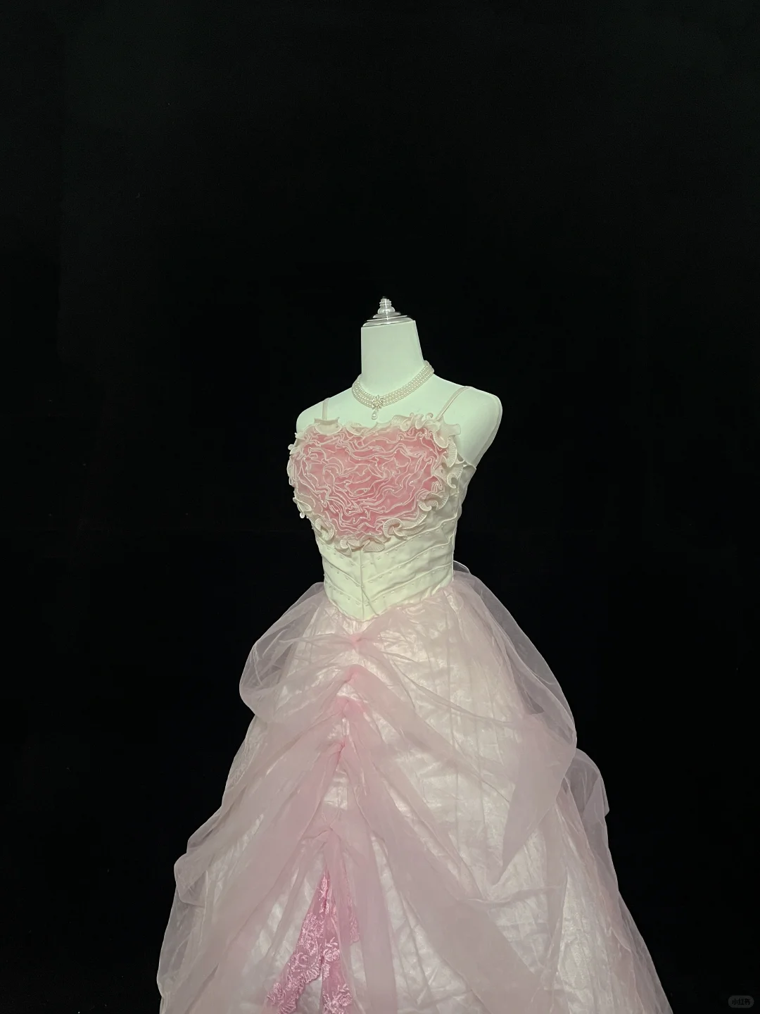 Blush Pink Spaghetti Straps Heart Neckline Cinched Waist Voluminous Princess Skirt Romantic Dress, Wedding Gown gh8024