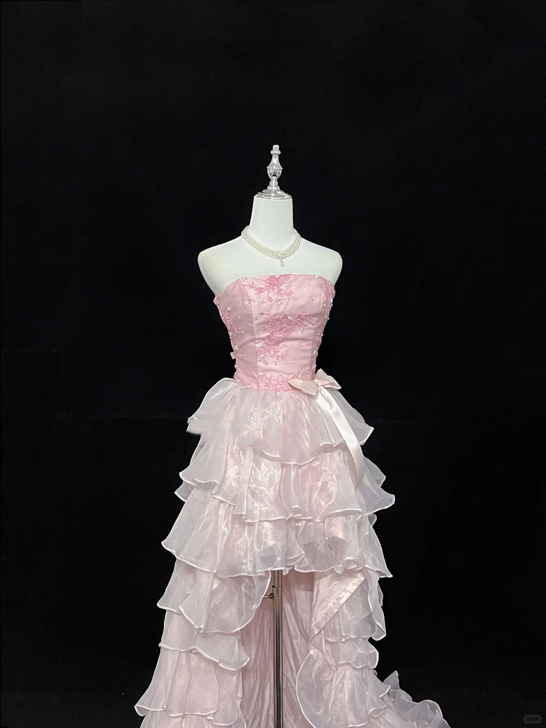 Blush Pink Strapless Sexy Cinched Waist Floor Length Romantic Dress, Wedding Gown gh7938