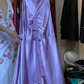 Lavender Halter V Neck Ruched Satin Mermaid Long Evening Prom Dress with Beaded Neckline gh9763