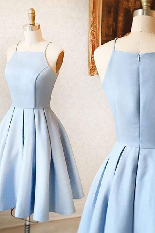Blau/lila/rot süßes kurzes Satin-Ballkleid Homecoming-Kleid Geburtstagsparty-Kleid gh805