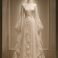 ✨Girlhomeshops-Chinese Qipao Lace Wedding Dress with Bell Sleeves and Train gh10357