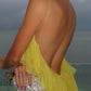Robe de soirée longue en mousseline de soie jaune, simple et confortable, robe de bal, robe d'invité de mariage, gh4728
