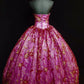 girlhomeshops-Pinkes, zartes, perlenbesetztes, langes Tüll-Ballkleid gh6290