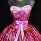 girlhomeshops-Pinkes, zartes, perlenbesetztes, langes Tüll-Ballkleid gh6290