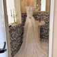 Ivory Strapless Lace Sexy Stylized Skirt Long Elegant Romantic Dress, Wedding Gown gh7729