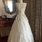 Ivory Vintage Spaghetti Strap Beaded Waist-Cinched Voluminous Skirt Prom Dress, Birthday Gown, Wedding Dress gh7260