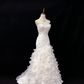 White Strapless, Cinched Waist, Slim Fit Bodycon Sexy Long Romantic Dress, Wedding Gown gh8075