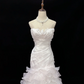 White Strapless, Cinched Waist, Slim Fit Bodycon Sexy Long Romantic Dress, Wedding Gown gh8075