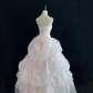 Blush Pink Strapless Romantic Gown with Embroidery, Cinched Waist, Fluffy Tiered Princess Skirt, Wedding Dress & Bridal Gown gh8159