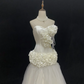 Off-White Vintage Strapless Long Romantic Gown, Cinched Slim Waist, Elegant & Gentle Style, Wedding Gown gh8114