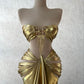Sexy and Elegant Long Prom Dress with Gold Beads gh4964