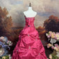 girlhomeshops - Robe de bal longue en satin rose à fleurs délicates gh6293