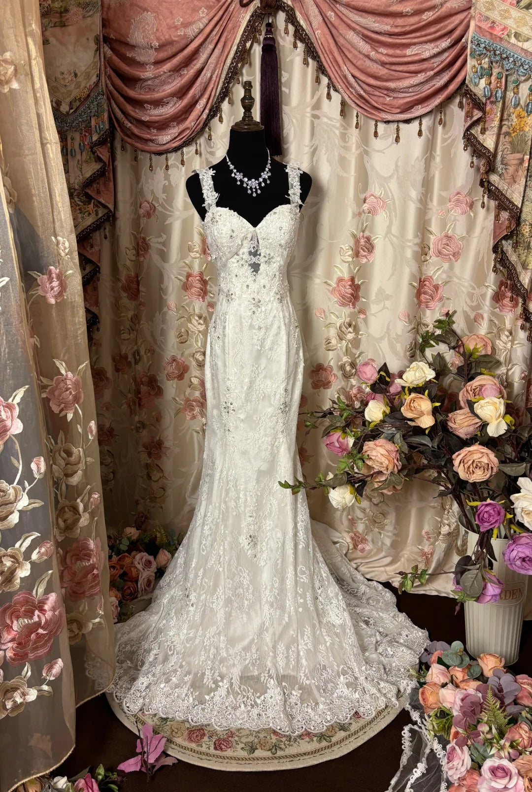 Robe de soirée élégante en tulle et dentelle blanche, dos nu, en queue de poisson, robe de mariée gh4385