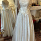 Retro Court Style Cream Satin Lace Strapless Gown - Wedding & Retro Theme Dinner Dress gh6563