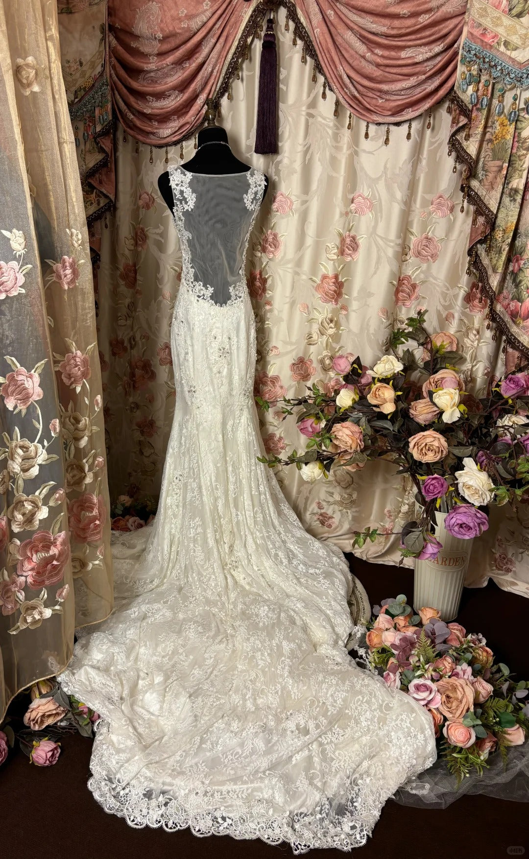 Robe de soirée élégante en tulle et dentelle blanche, dos nu, en queue de poisson, robe de mariée gh4385