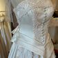 Retro Court Style Cream Satin Lace Strapless Gown - Wedding & Retro Theme Dinner Dress gh6563