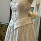 Retro Court Style Cream Satin Lace Strapless Gown - Wedding & Retro Theme Dinner Dress gh6563