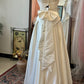 Retro Court Style Cream Satin Lace Strapless Gown - Wedding & Retro Theme Dinner Dress gh6563