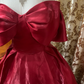 Red Strapless Waist-Cinched Puffy Skirt Prom Gown, Evening Party Dress gh7261