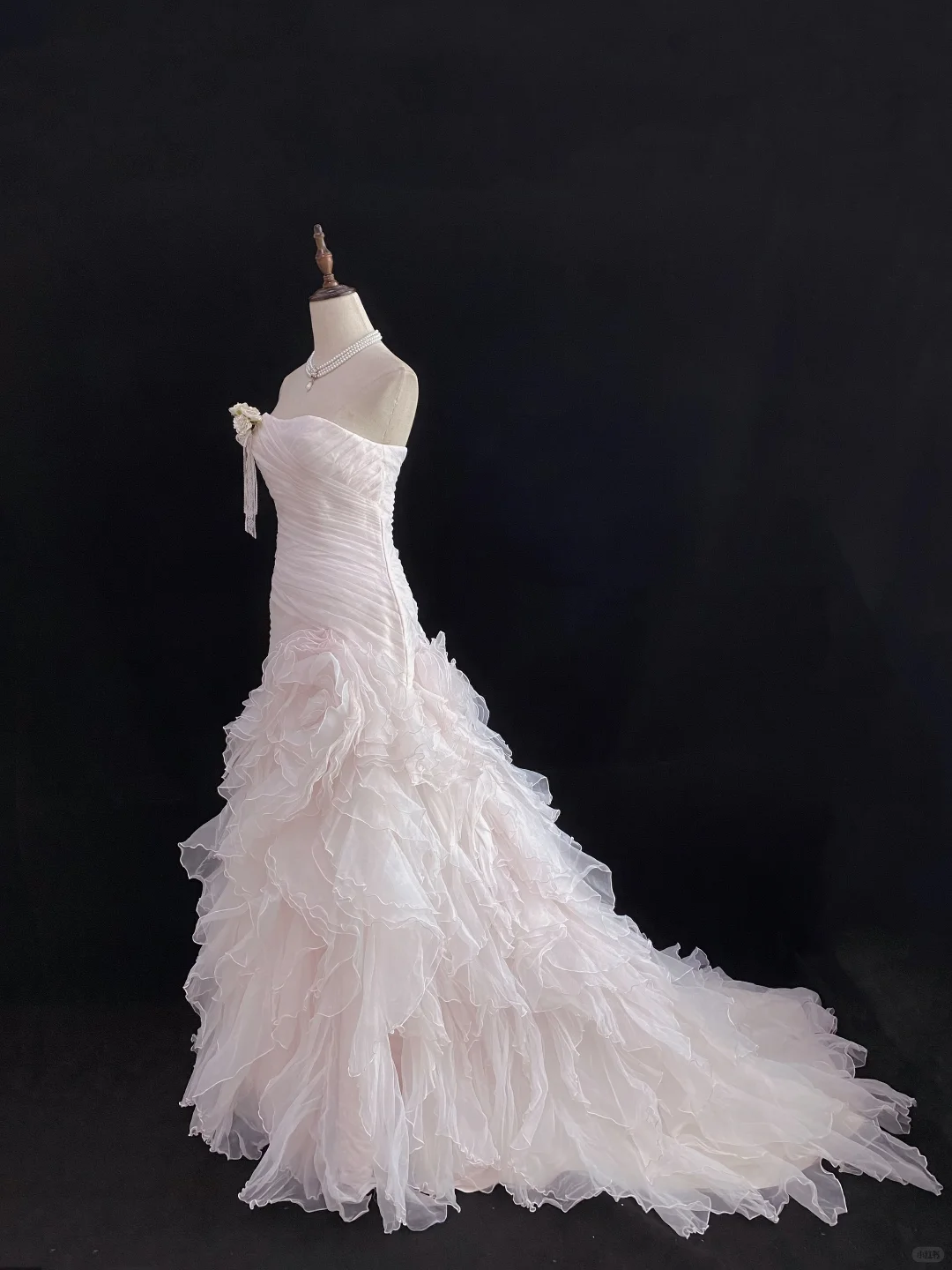 Blush Pink Strapless Sexy Long Romantic Gown, Cinched Waist & Slim Bodycon Hip Design, Wedding Dress & Bridal Gown gh8160