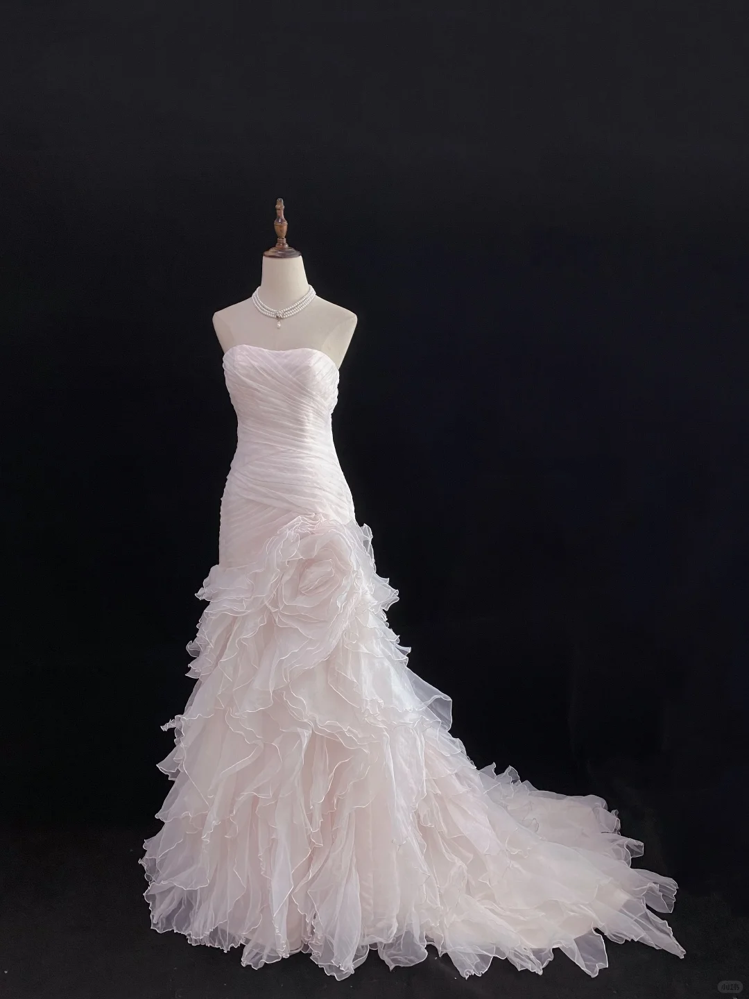 Blush Pink Strapless Sexy Long Romantic Gown, Cinched Waist & Slim Bodycon Hip Design, Wedding Dress & Bridal Gown gh8160
