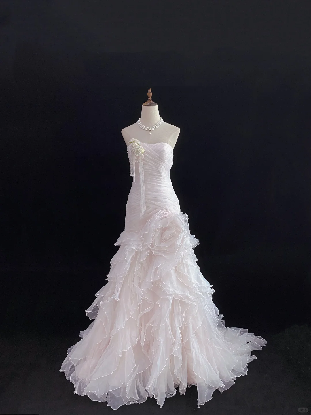 Blush Pink Strapless Sexy Long Romantic Gown, Cinched Waist & Slim Bodycon Hip Design, Wedding Dress & Bridal Gown gh8160
