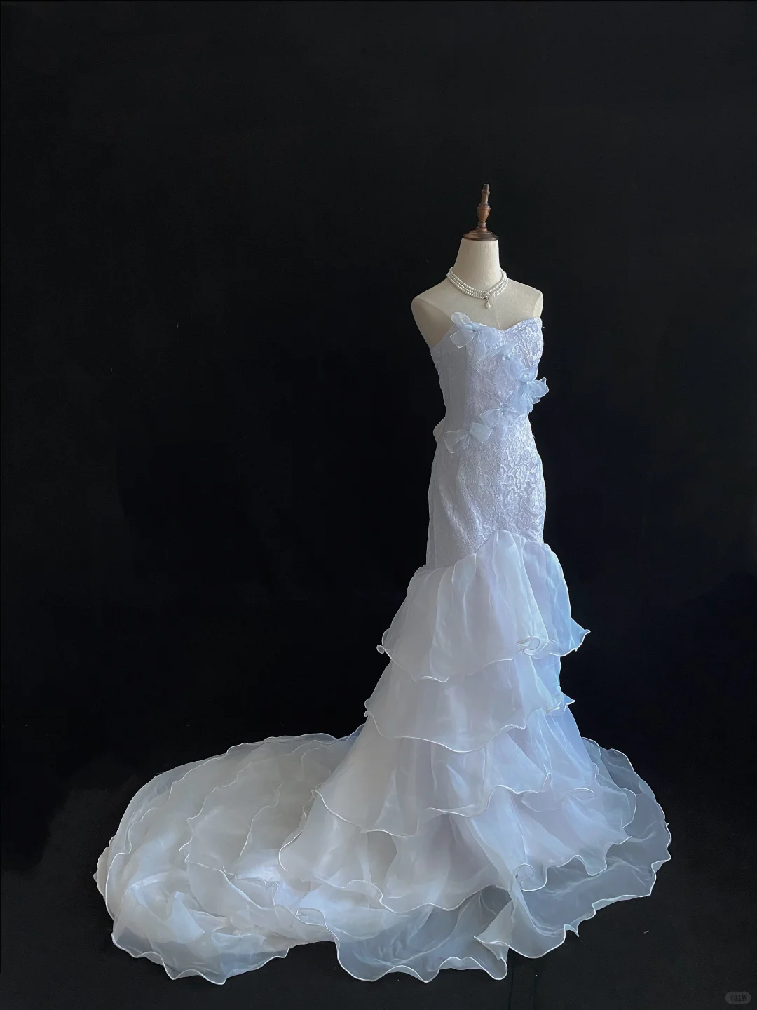 White Strapless Long Romantic Dress, Cinched Waist, Slim Bodycon Fit, Mermaid Skirt, Wedding Gown gh8115
