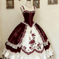 Green and White Rose Rococo Palace Dress gh6781