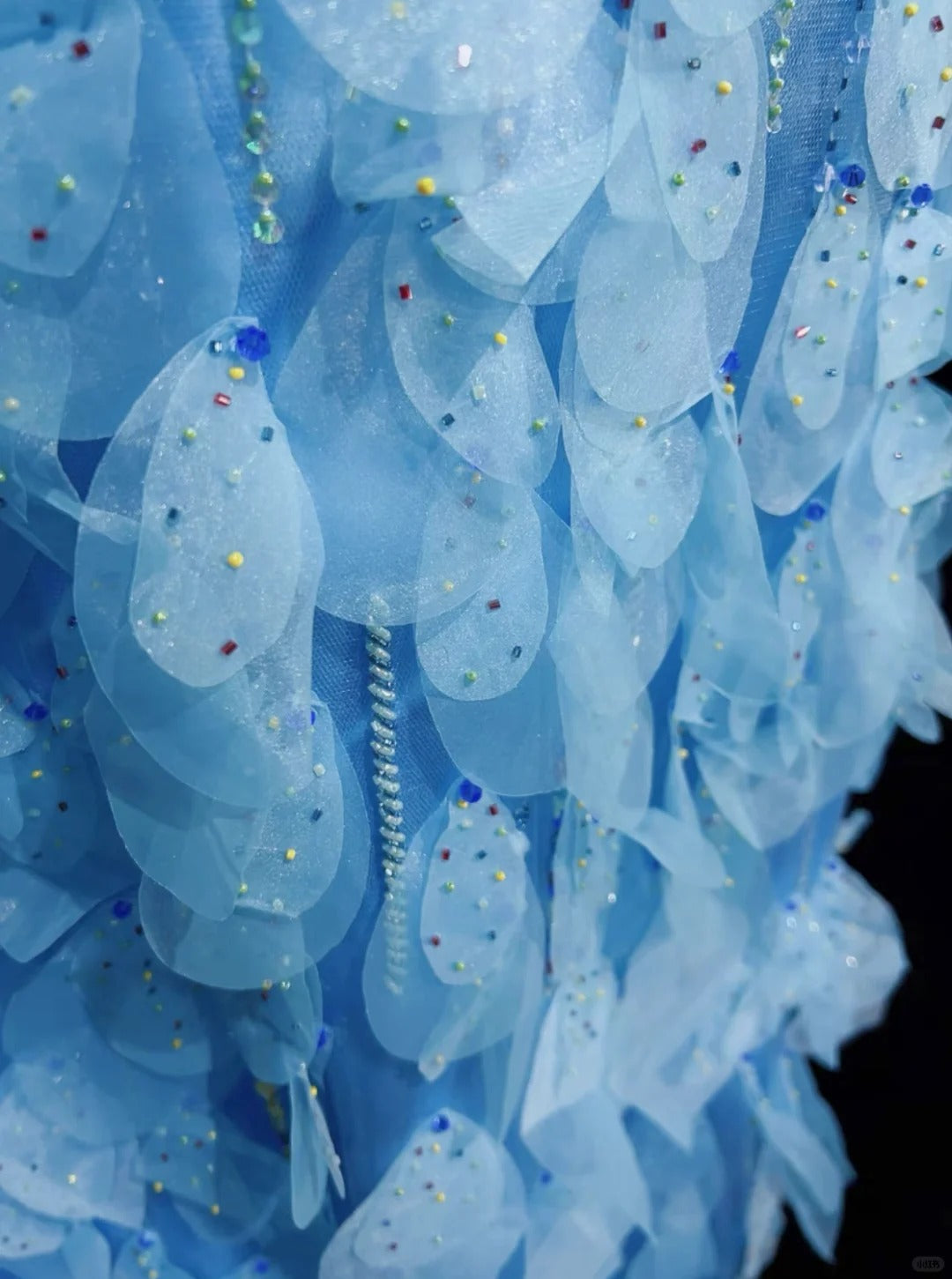 Robe de soirée sirène longue et élégante, bleu, brillante, élégante, en tulle perlé coloré, robe de bal, robe de soirée, robe de bal, légende de la mer bleue gh3850