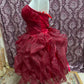 Burgundy Princess Tulle Short Homecoming Dress Prom Dress gh4644