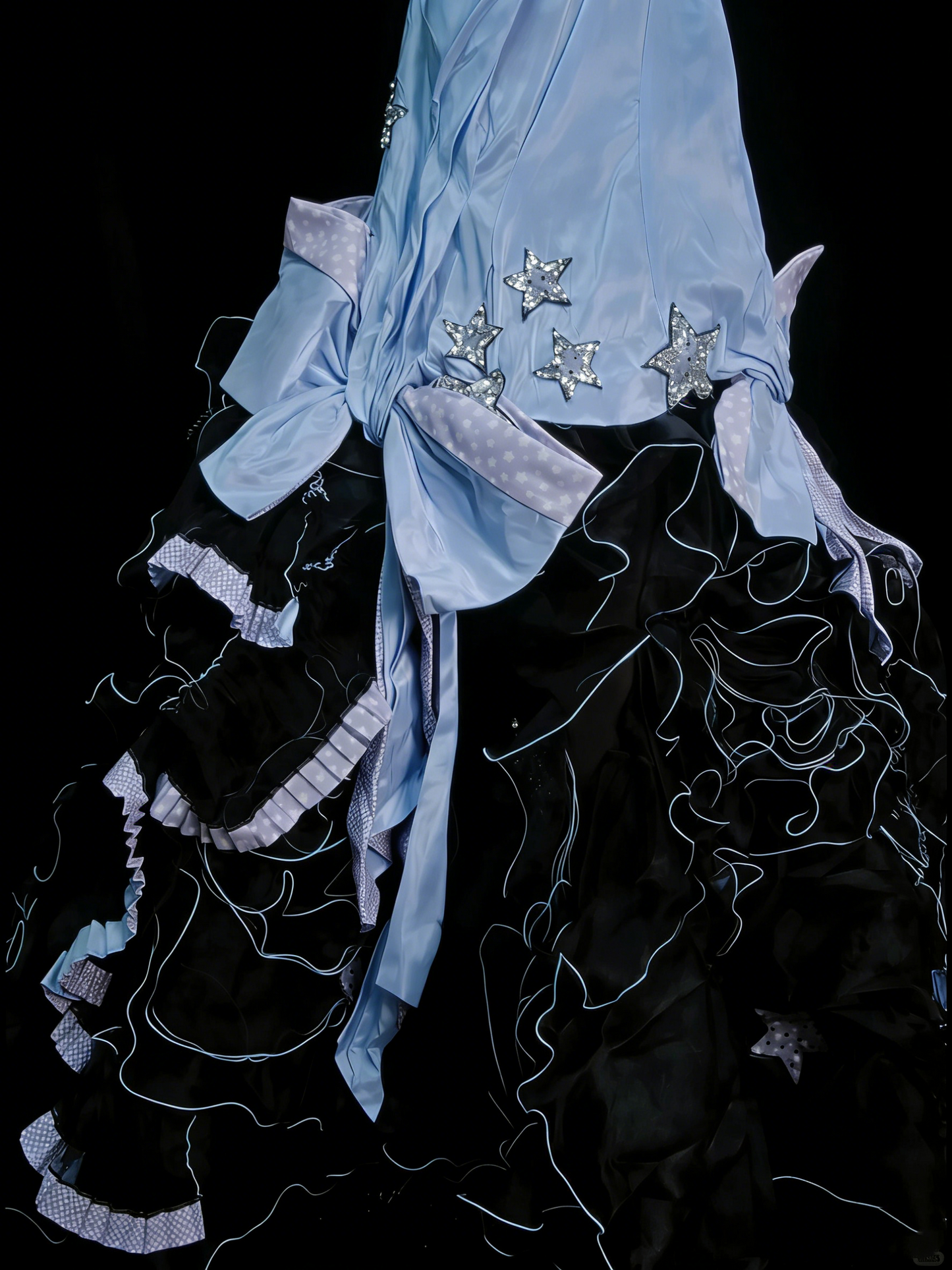 Starlight Dream Style Blau-Schwarz Kontrast-Ballkleid - Sternenhimmel-Mottoparty- und Cosplay-Kleid gh6564