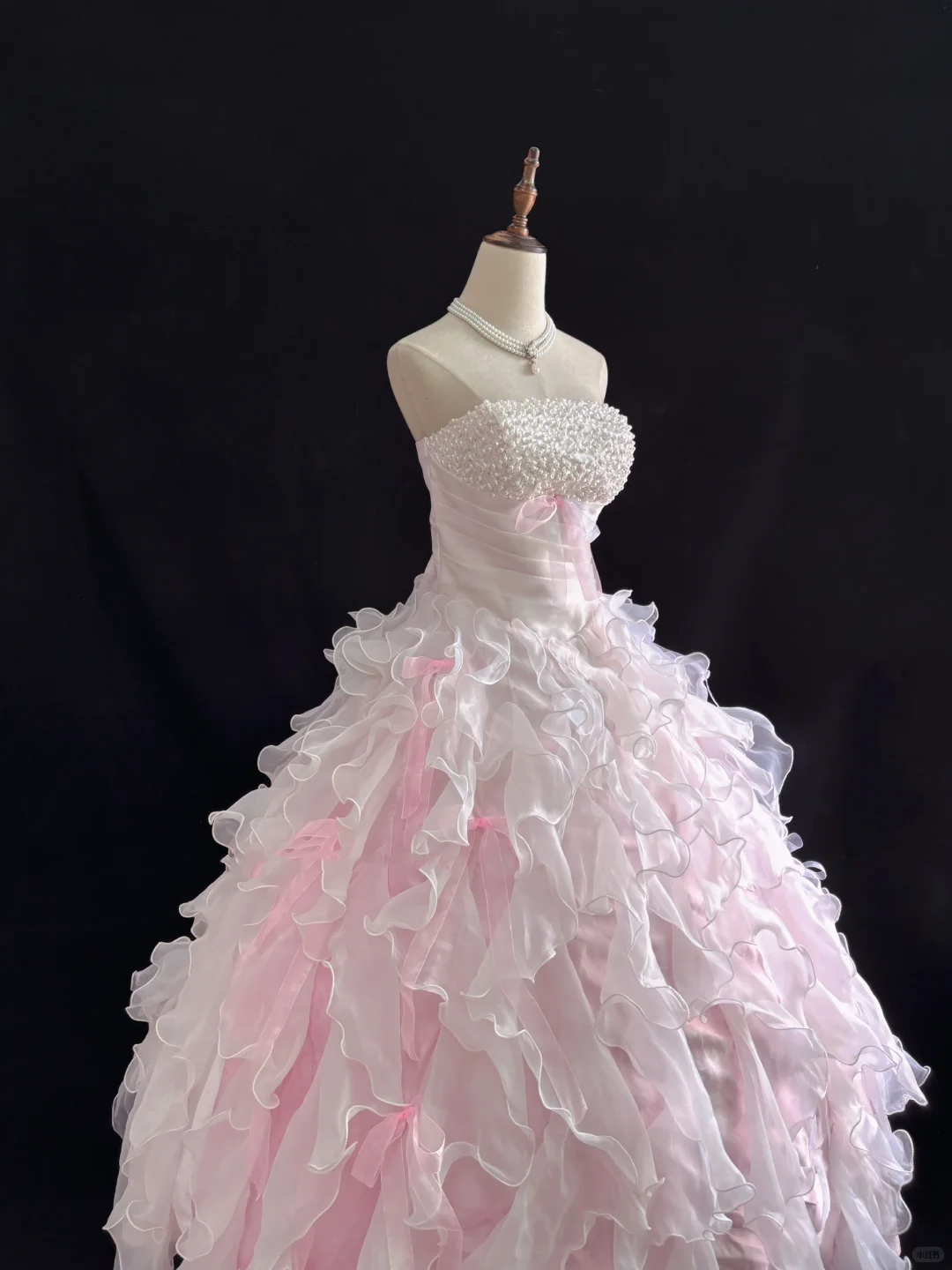 Light Pink Strapless Beaded Vintage Luxury Cinched Waist Voluminous Princess Skirt Long Romantic Dress, Wedding Gown gh8089