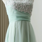 Mint Green Halter Chiffon Bridesmaid Dress White 3D Floral Lace Bodice Floor Length Prom Evening Formal Dress gh9449