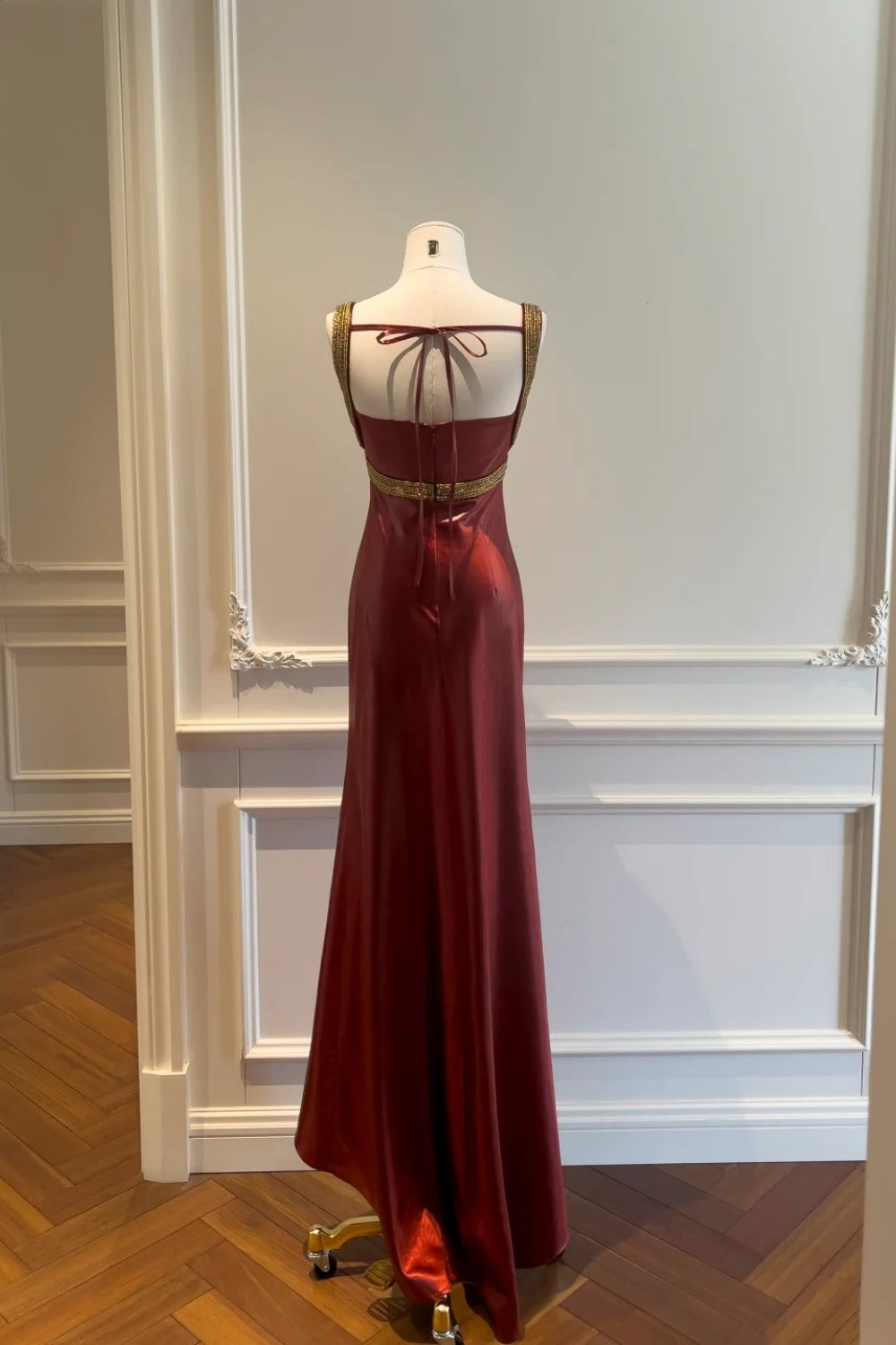 rotes Vintage-Lederkleid gh6796