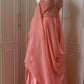 ✨Robe de soirée longue en mousseline de soie rose fantaisie déesse grecque gh4269
