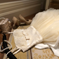 Light Apricot Spaghetti Straps Waist-Cinched Tiered Skirt Evening Dress, Fairy Gown, Romantic Gown gh7381