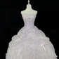 Lavender Ombre Strapless Rhinestone Cinched Waist Voluminous Skirt Long Romantic Dress, Wedding Gown gh7953
