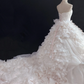 Blush pink strapless long romantic gown with cinched waist and fluffy tiered cake skirt, wedding dress & bridal gown gh8218