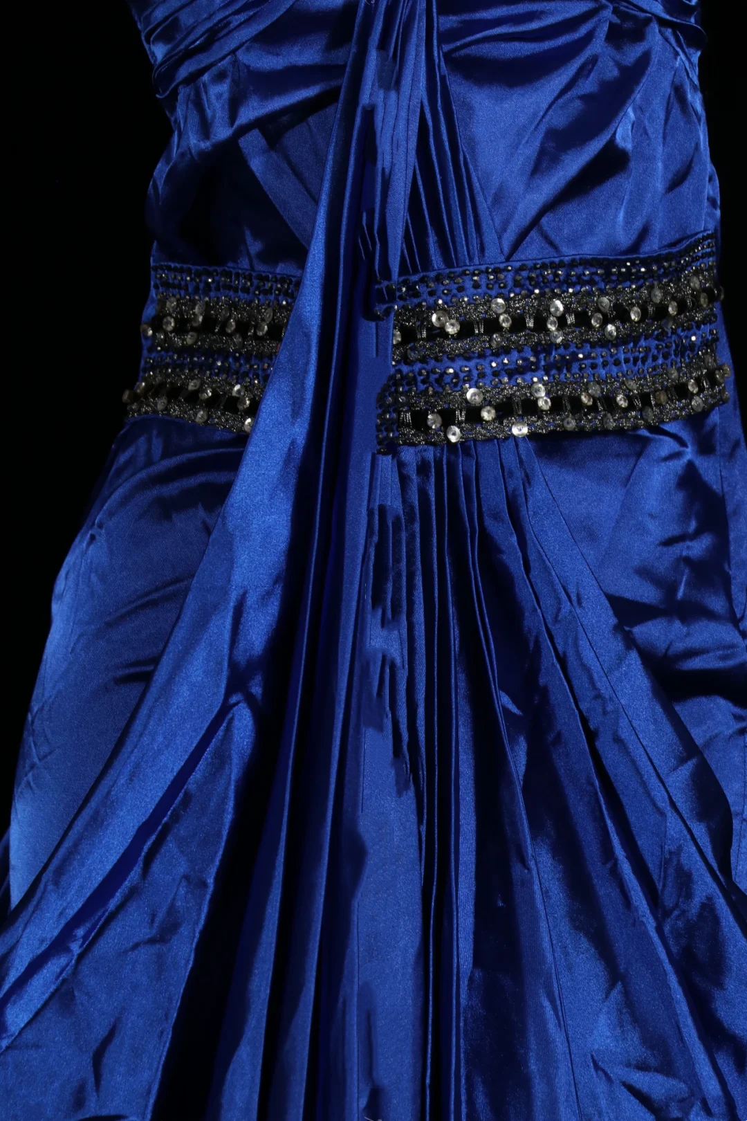 Blue Spaghetti Strap Fitted Waist Satin Sexy Prom Dress, Evening Party Gown gh7310