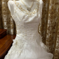 White Sleeveless Waist-Cinched Voluminous Skirt Prom Gown, Birthday Dress, Graduation Prom Dress, Bridal Wedding Gown gh7264